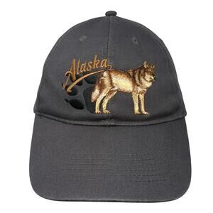 Alaska Outpost Strapback Baseball Cap Gray One Size Adjustable Embroidered
